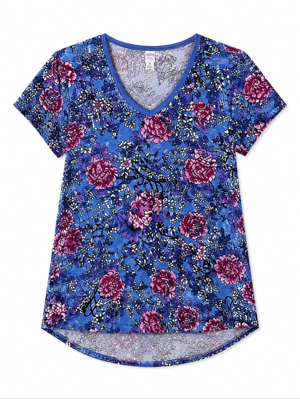 Lularoe Floral Christy V-Neck Short Sleeve Tee Size XL